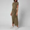 Polo Ralph Lauren Women's T-Shirt Tie Up Wrap Dress - Basic Olive - Image 1