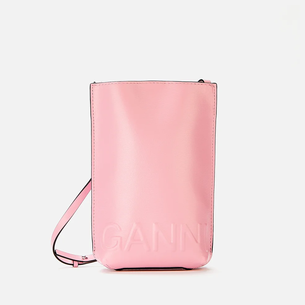Ganni Women's Recycled Leather Small Cross Body Bag - Pink Nectar Image 1
