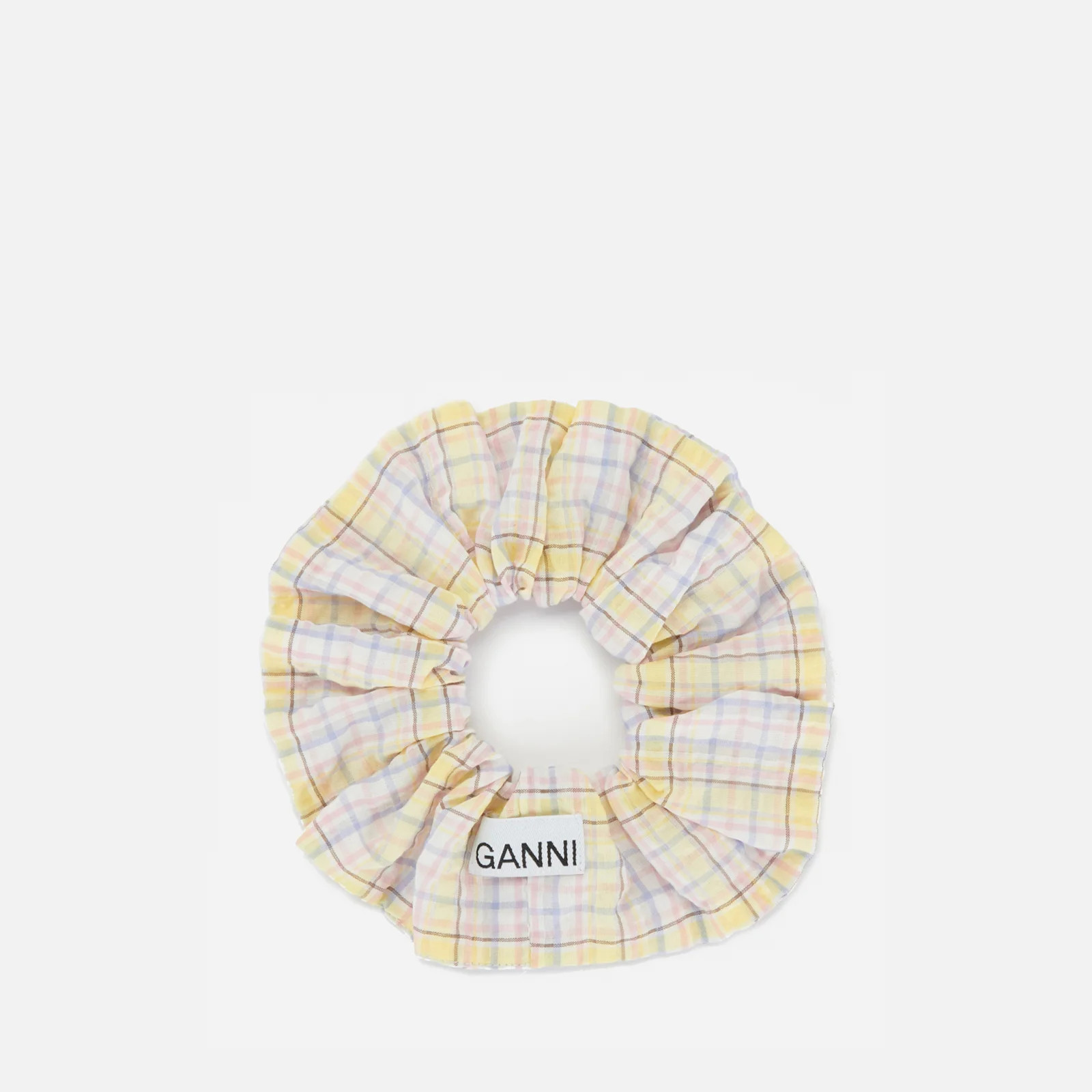 Ganni Women's Seersucker Check Scrunchie - Multi Colour Image 1