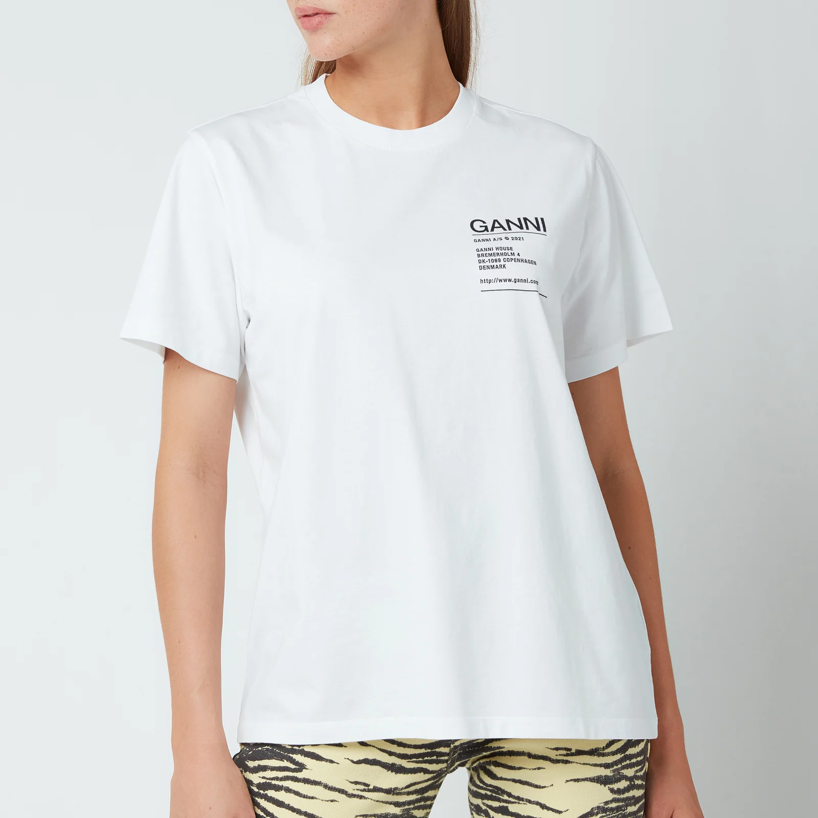 Ganni Women's Basic Cotton Jersey T-Shirt - White Image 1