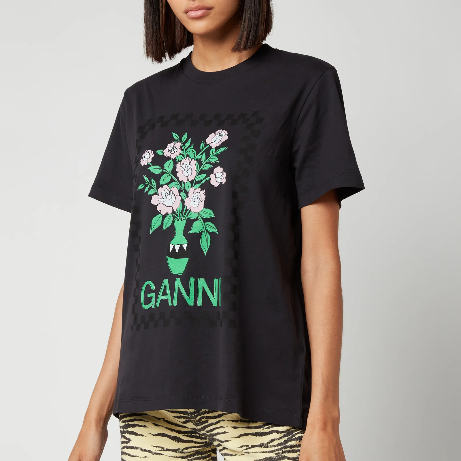 Ganni Women's Basic Cotton Jersey T-Shirt - Phantom Image 1