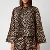 Ganni Women's Linen Canvas Jacket - Leopard - Image 1