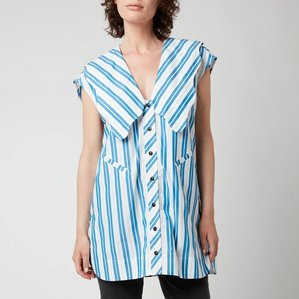 Ganni Women's Oversized Sleeveless Shirt - Daphne Image 1