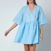 Ganni Women's Crispy Tafetta Dress - Airy Blue - Image 1