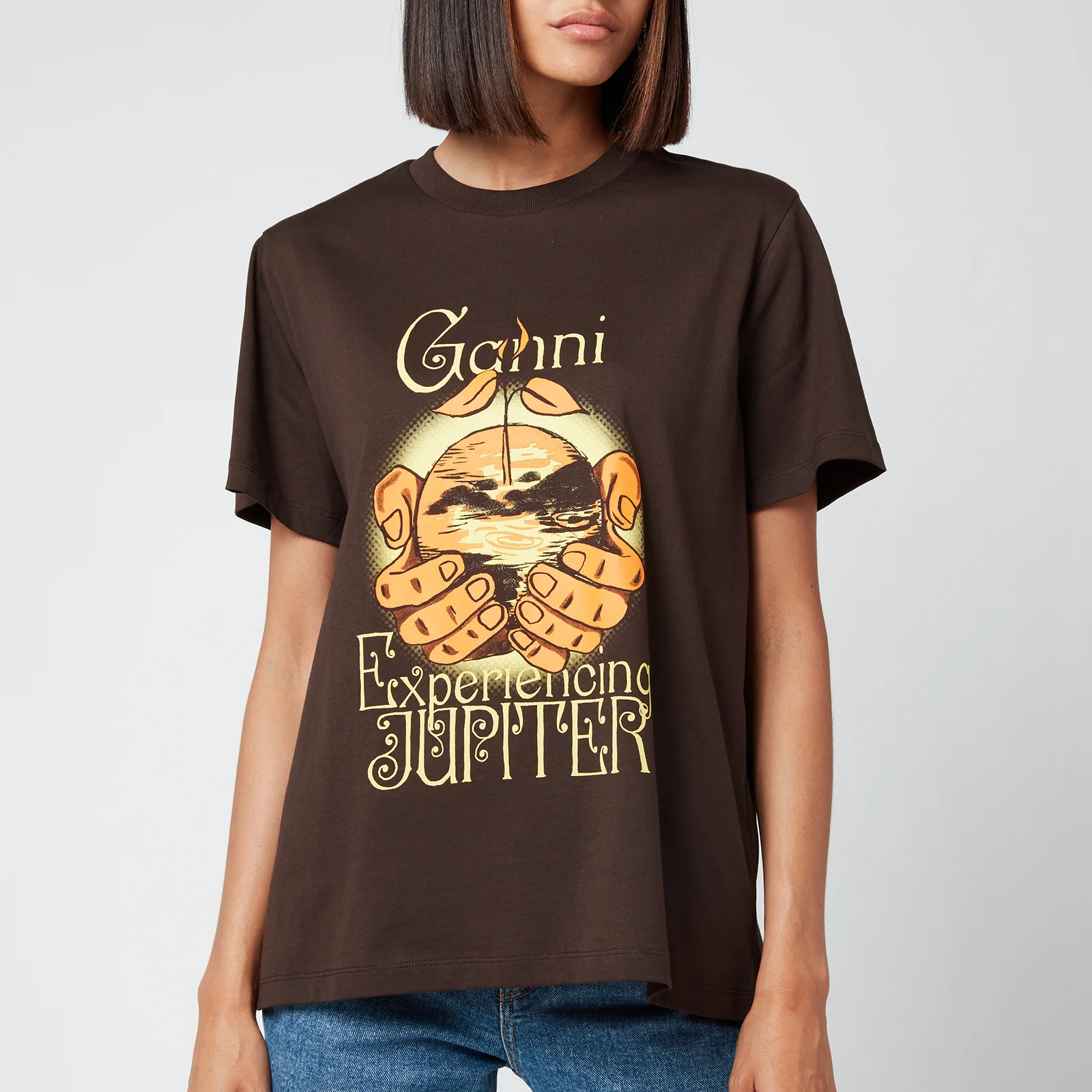Ganni Women's Experiencing Jupiter T-Shirt - In Mole Image 1