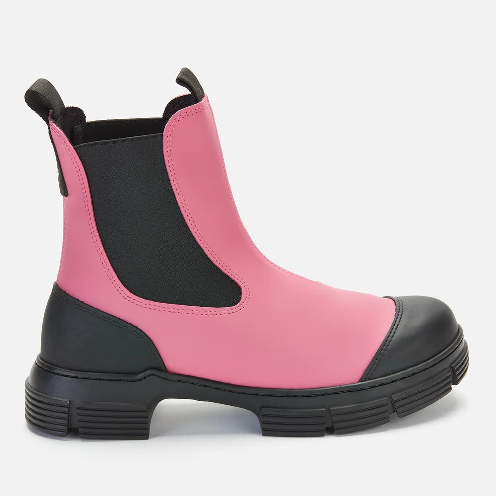 Ganni Women's Recycled Rubber Chelsea Boots - Shocking Pink Image 1