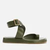 Gia Couture X RHW Women's Rosie 4 Leather Flat Sandals - Moss Green - Image 1