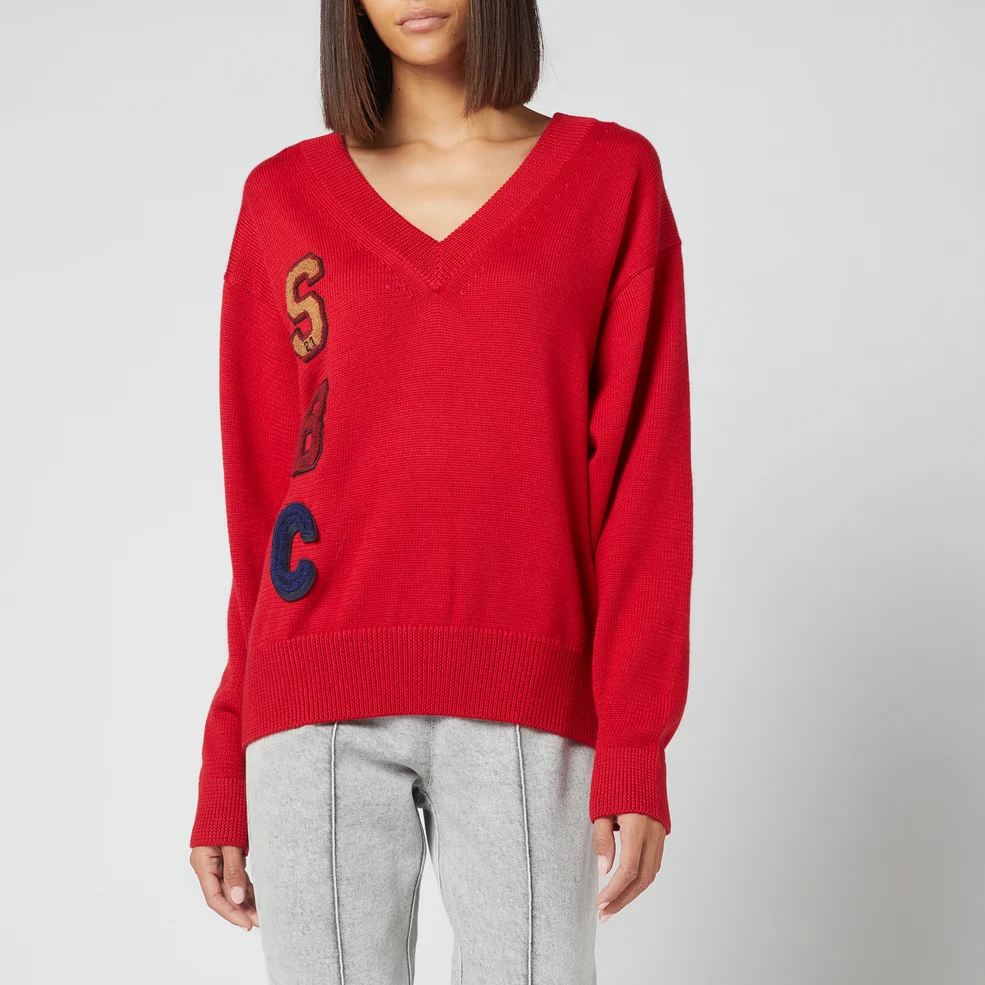 See by Chloé Women's Logo Wool Blend Knitted Jumper - Swinging Red Image 1