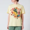 Golden Goose Women's T-Shirt Golden Regular S/S with Flowers - Yellow - Image 1