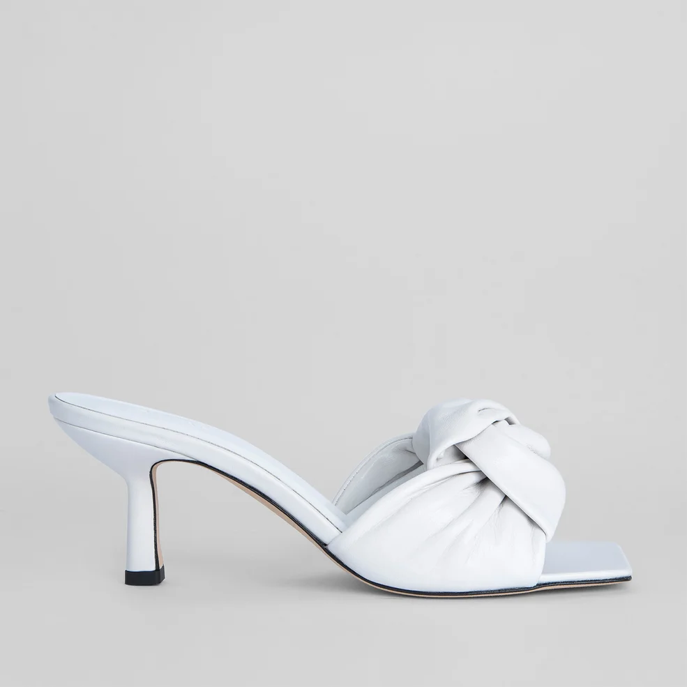 BY FAR Women's Lana Gloss Leather Mid Heel Mules - White Image 1