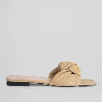 BY FAR Women's Lima Suede Mules - Cappuccino