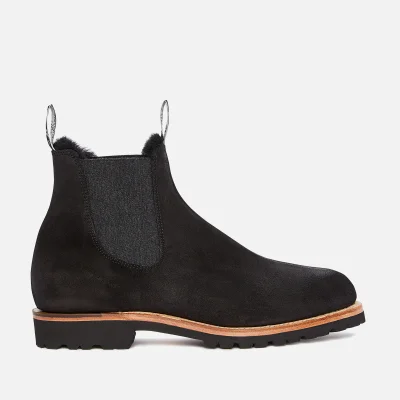 R.M. Williams Men's Urban Gardener Suede/Shearling Lined Chelsea Boots - Black