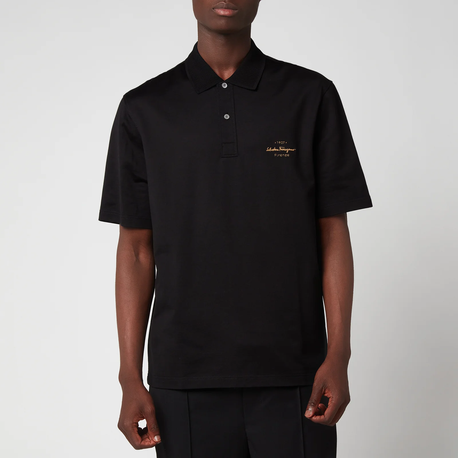 Ferragamo Men's Short Sleeve Polo Shirt - Black Image 1