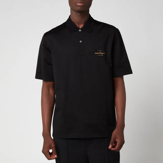 Ferragamo Men's Short Sleeve Polo Shirt - Black