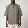 Ferragamo Men's Short Sleeve Zip Shirt - Grey/Brown - Image 1