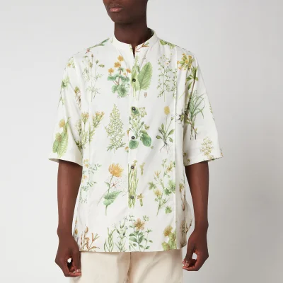 Ferragamo Men's Short Sleeve Print Shirt - Green