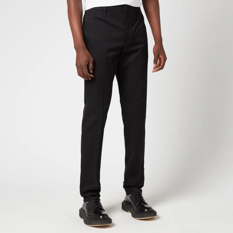 Ferragamo Men's Slim Fit Gabardine Trousers - Black Image 1