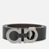Ferragamo Men's Reversible And Adjustable Gancini Belt - Black/Hickory - Image 1