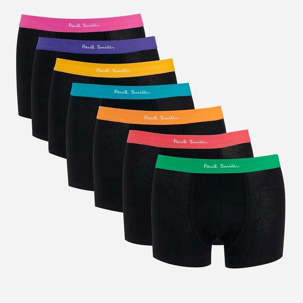 PS Paul Smith Men's 7-Pack Contrast Waistband Trunks - Multi Image 1
