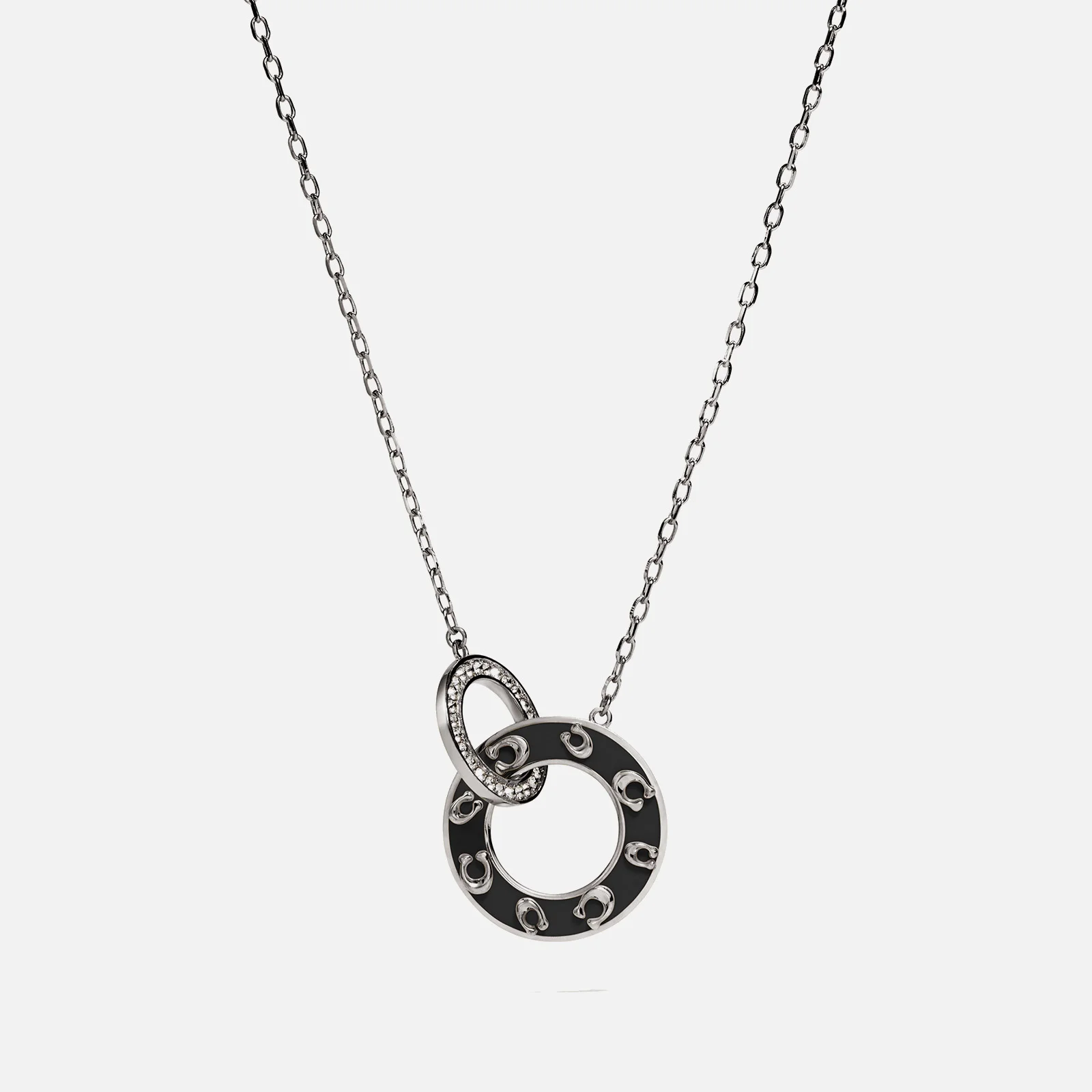 Coach Women's Pegged Enamel C 20 Necklace - Black Image 1