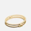 Coach Women's Double Row Pave C Hinged Bangle - Gold - Image 1