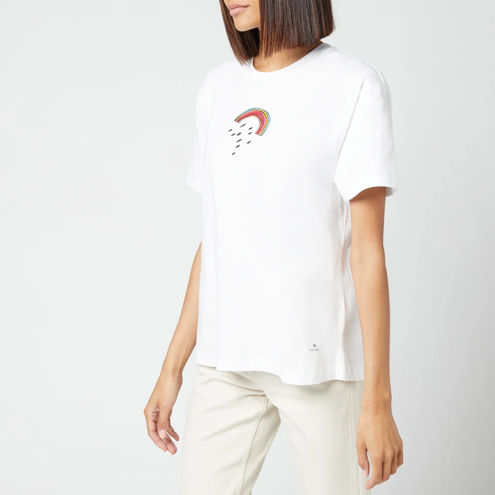 PS Paul Smith Women's Rainbow Print T-Shirt - White Image 1