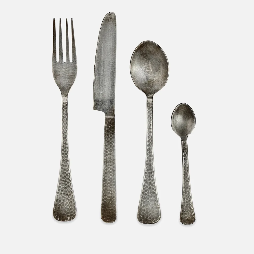 Nkuku Huri Cutlery - Burnt Silver - Set of 16 Image 1