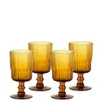 Nkuku Fali Wine Glass - Amber - Set of 4 - Image 1