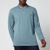 PS Paul Smith Men's Long Sleeve Tipped Polo Shirt - Petrol Blue - Image 1