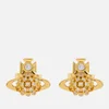 Vivienne Westwood Women's Donna Bas Relief Earrings - Gold White CZ - Image 1