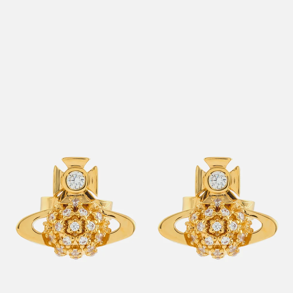 Vivienne Westwood Women's Donna Bas Relief Earrings - Gold White CZ Image 1