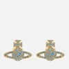 Vivienne Westwood Women's Grace Bas Relief Stud Earrings - Gold Light Sapphire - Image 1