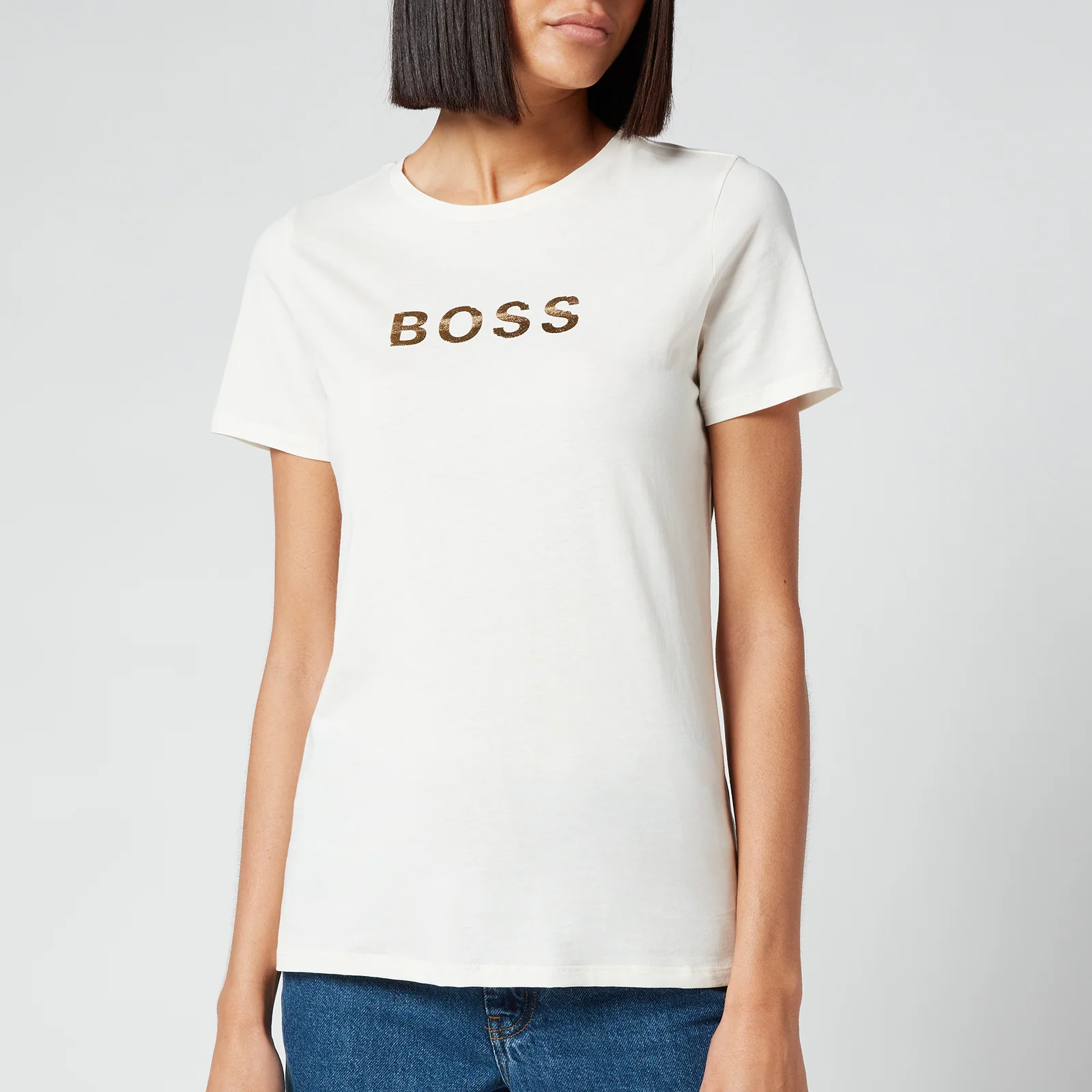 BOSS Women's C_Elogo Gold T-Shirt - Open White Image 1