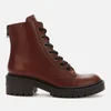 KENZO Women's Pike Leather Lace-Up Boots - Dark Brown - Image 1