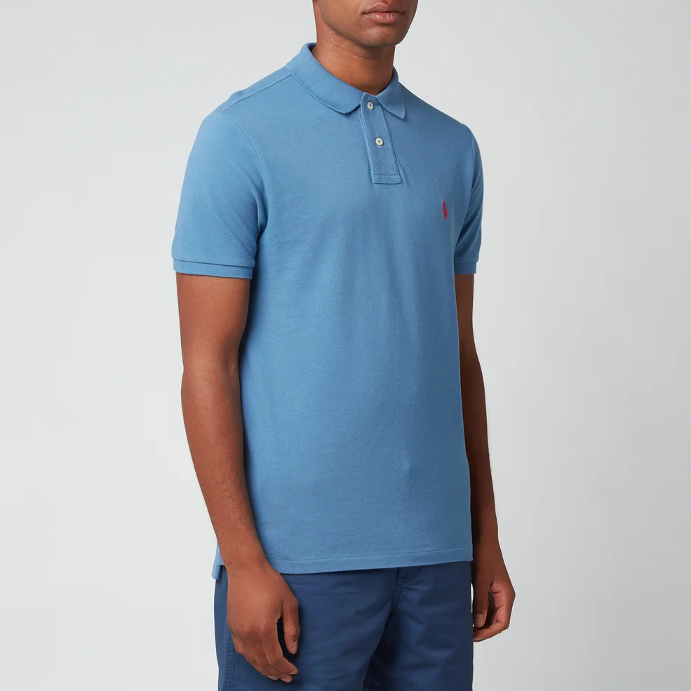 Polo Ralph Lauren Men's Mesh Polo Shirt - Delta Blue Image 1