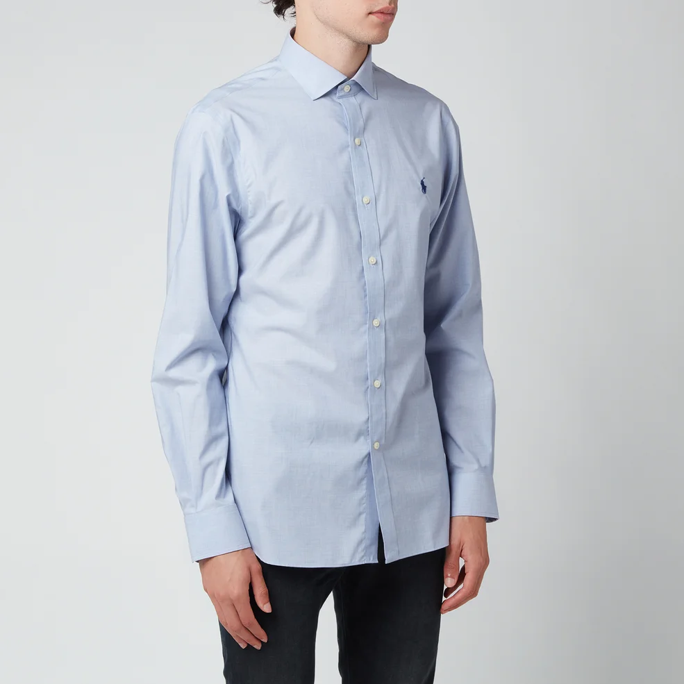 Polo Ralph Lauren Men's Slim Fit Poplin Shirt - Light Blue/White Image 1