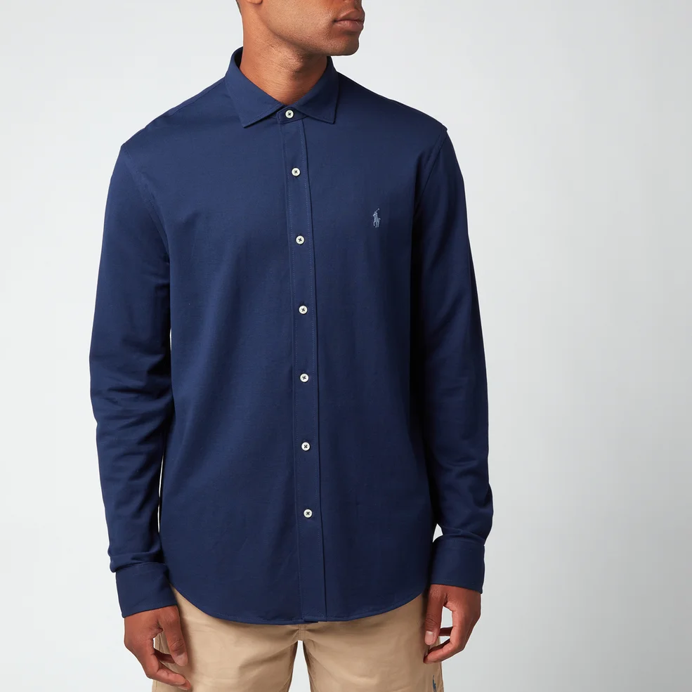 Polo Ralph Lauren Men's Custom Fit Mesh Oxford Shirt - Newport Navy Image 1