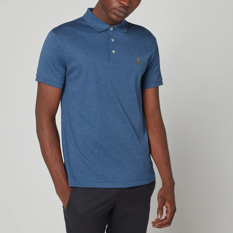 Polo Ralph Lauren Men's Slim Fit Soft Cotton Polo Shirt - Derby Blue Heather Image 1