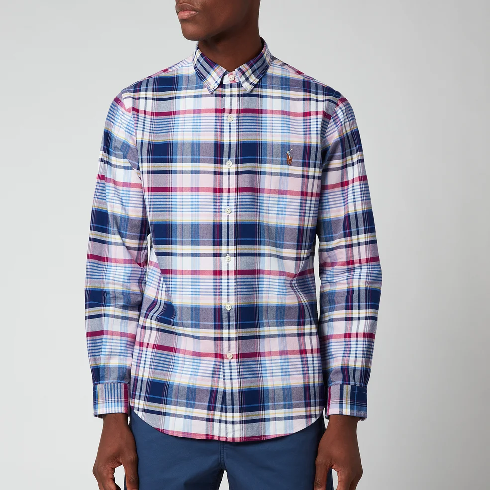 Polo Ralph Lauren Men's Slim Fit Yard Dyed Oxford Check Shirt - Pink/Blue Multi Image 1