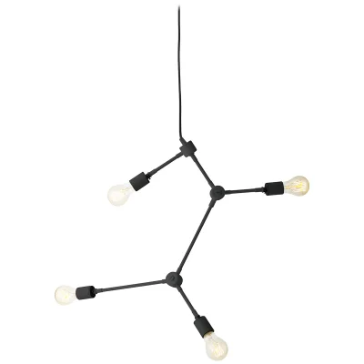 Menu Franklin Chandelier & 4 Globe LED Bulbs Set - Black (Worth £579.95)