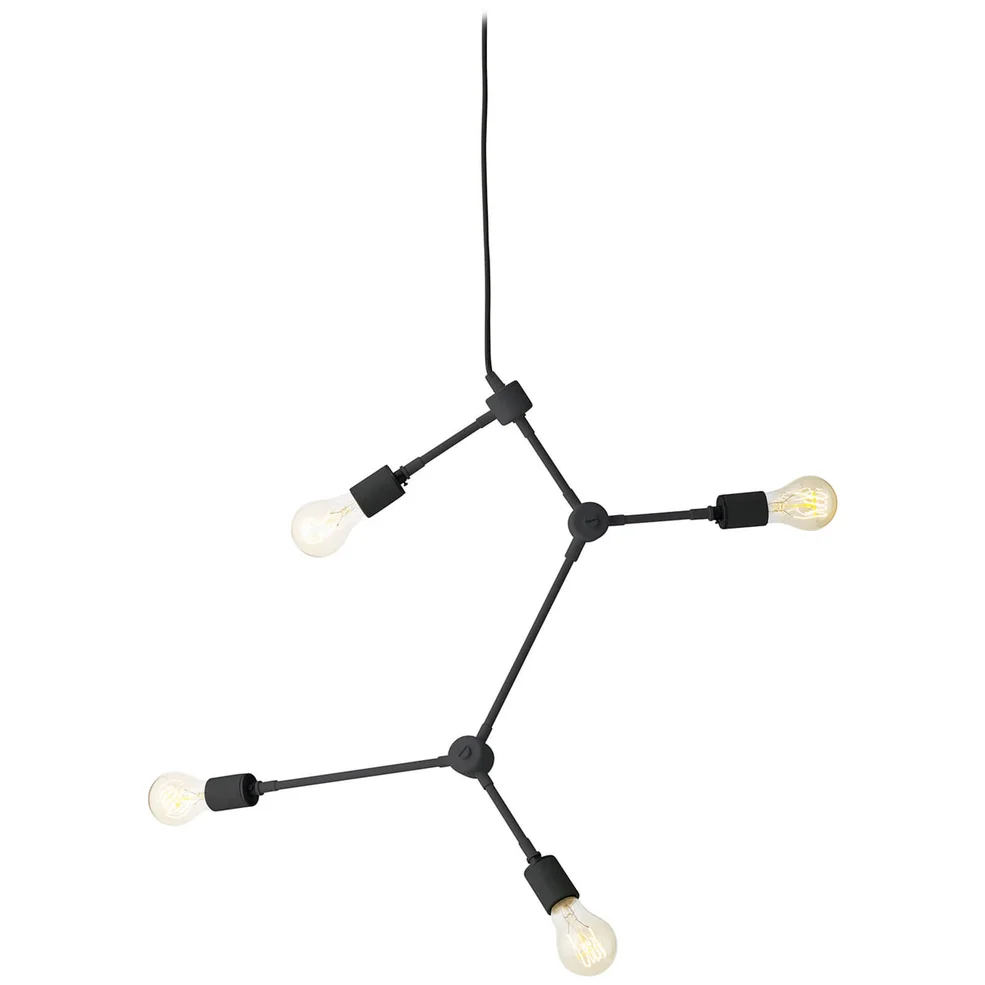 Menu Franklin Chandelier & 4 Globe LED Bulbs Set - Black (Worth £579.95) Image 1