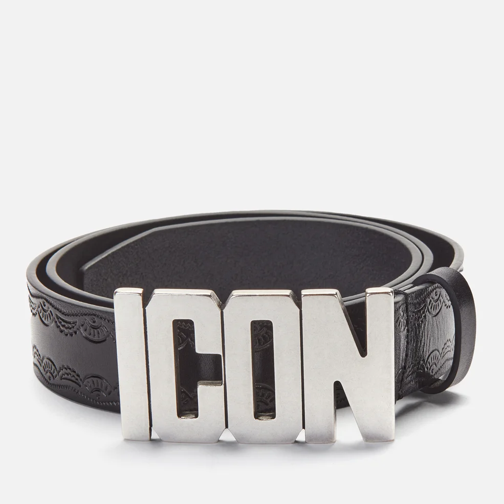 Dsquared2 Men's Icon Belt - Black/Vintage Paladium Image 1