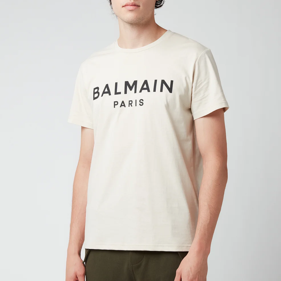 Balmain Men's Printed T-Shirt - Yellow/Black Image 1