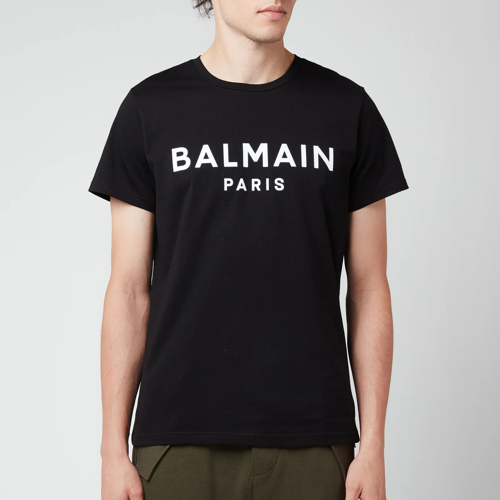 Balmain Men's Printed T-Shirt - Black/White Image 1