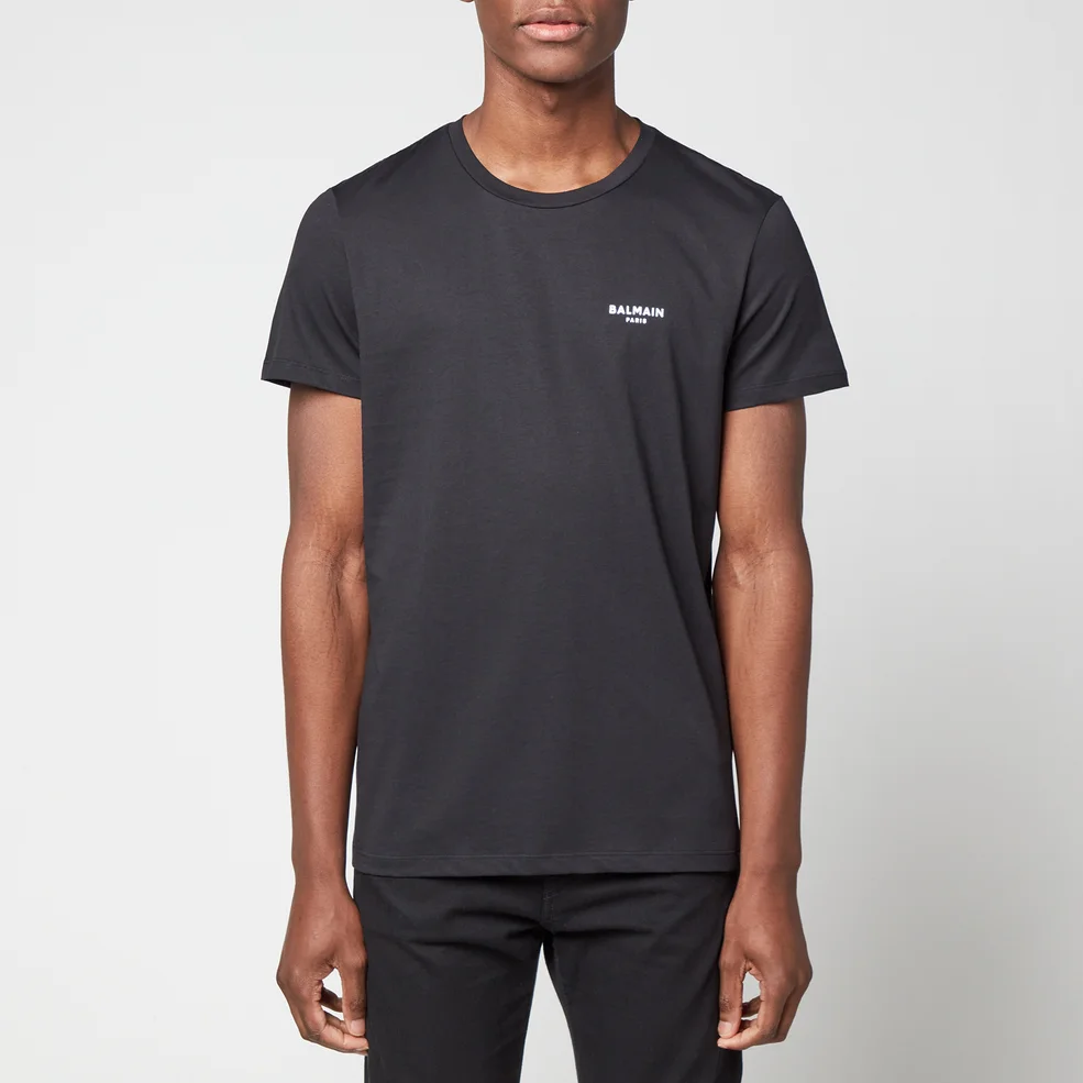 Balmain Men's Eco Design Flock T-Shirt - Black/White Image 1