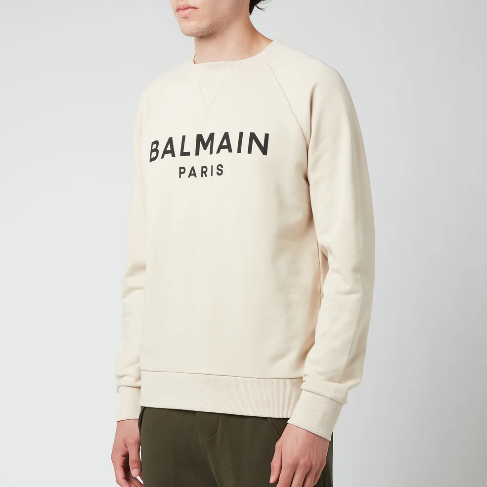 Balmain Men's Printed Sweatshirt - Yellow/Black Image 1
