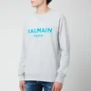 Balmain Men's Flock Sweatshirt - Grey/Blue - Image 1