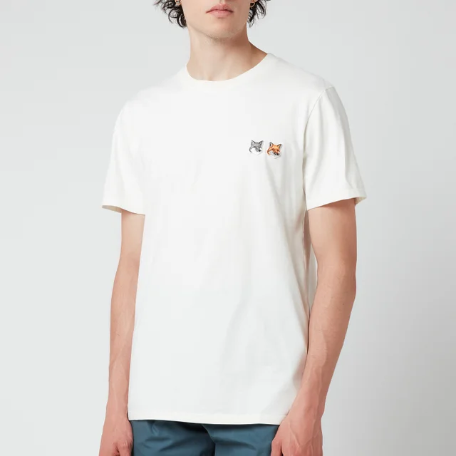 Maison Kitsuné Unisex Double Fox Head Patch T-Shirt - Latte