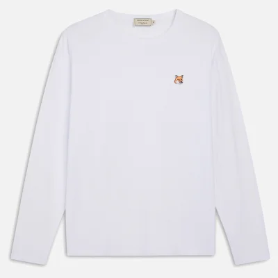Maison Kitsuné Men's Fox Head Patch Long Sleeve T-Shirt - White