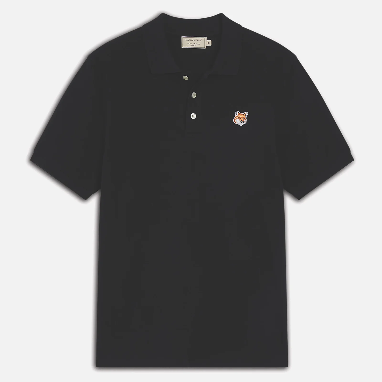 Maison Kitsuné Unisex Fox Head Patch Classic Polo Shirt - Black Image 1